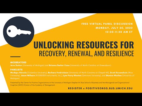 Unlocking Resources for Recovery, Renewal, and Resilience